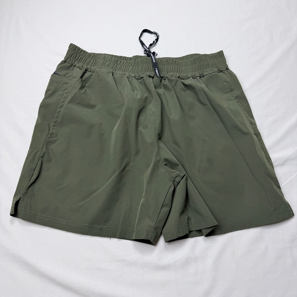 Gym Revolution Olive Green Performance Athletic Shorts